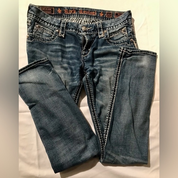ROCK REVIVAL Denim Jeans size 27 in EUC! Inseam 30” - Picture 1 of 5